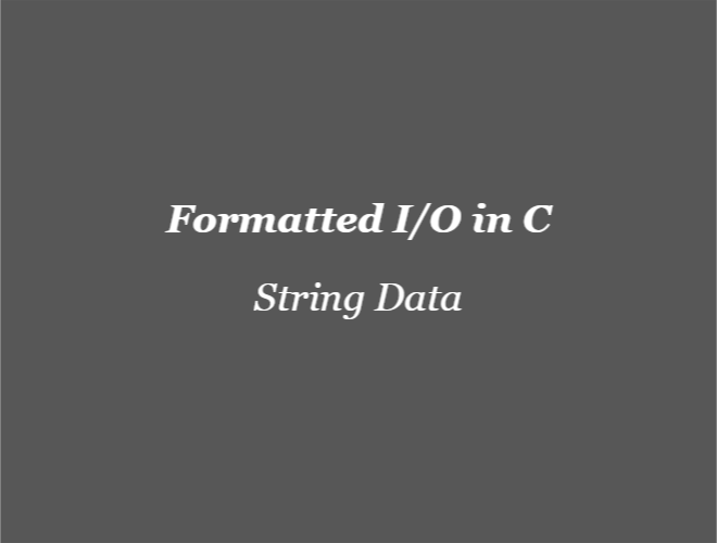 formatted string data in C